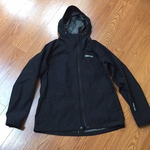 Womens Large black Goretex Marmot rain coat Jacket